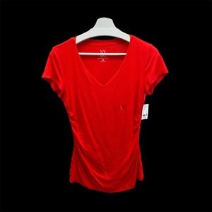 New York and Company Womens Ruched V Neck T Shirt Style 6275 New With Tags